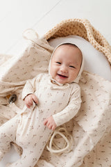 Ely's & Co. muslin swaddle 3-pack bluebell floral close-up highlights pattern and softness