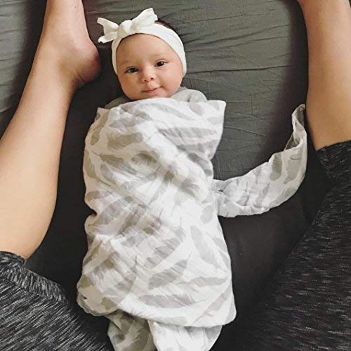Ely's & Co grey design variant C swaddle close-up showcases unisex style.