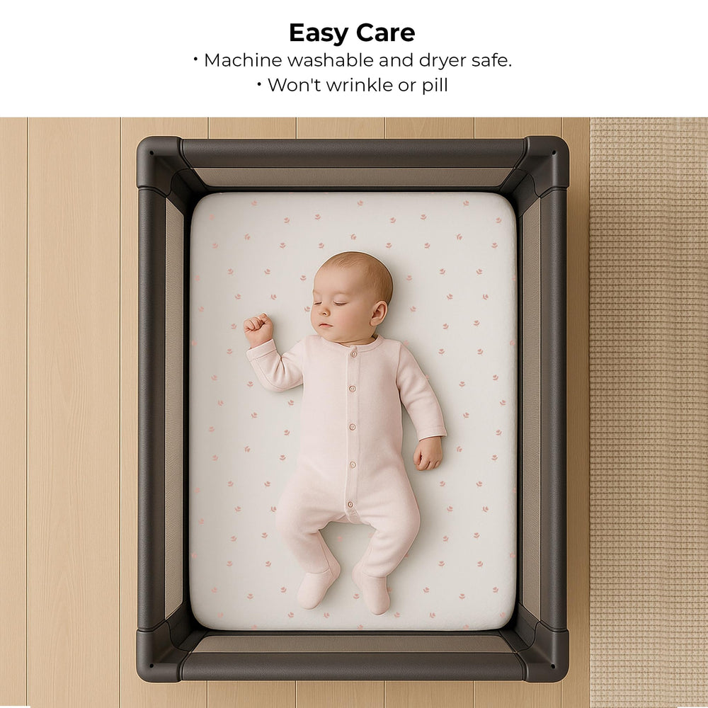 Ely’s & Co jersey cotton fabric provides soft breathable baby surface