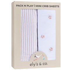 Ely’s & Co pack-n-play sheets pink tulips cover offers soft comfort for baby
