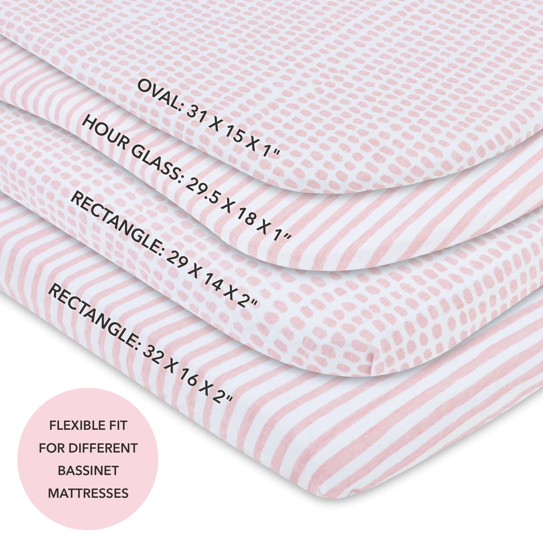 Two-pack mauve-pink splash and stripe design highlights decorative options