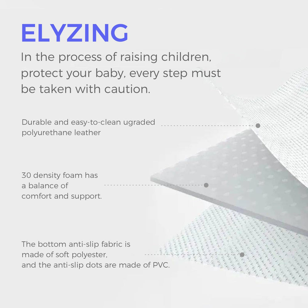 ELYZING 50x50 foam mat on hardwood, tile, or carpet provides a secure base for play