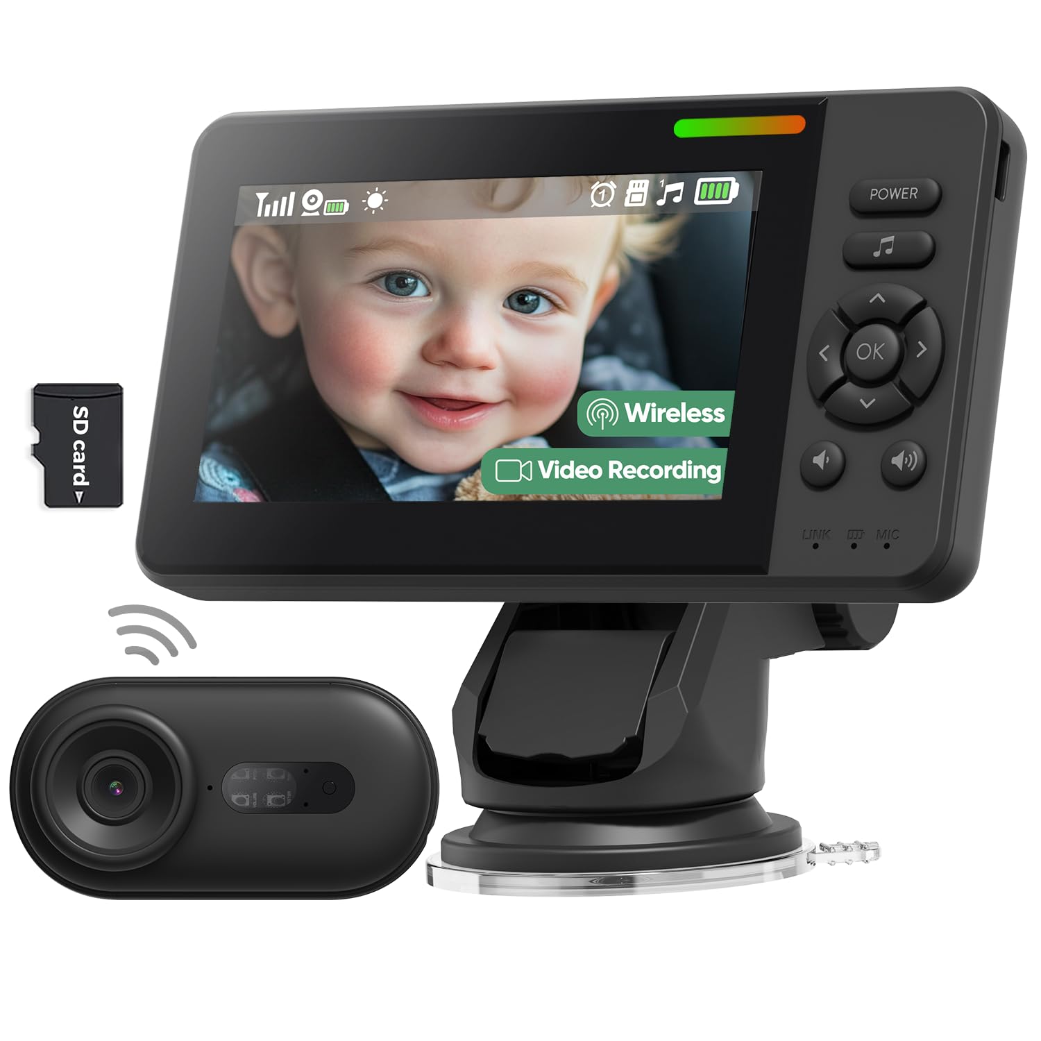 Elzeeo baby car camera display delivers crisp 1080p daytime monitoring.