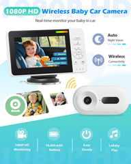 Elzeeo baby car camera night vision enables safe monitoring in low light conditions.