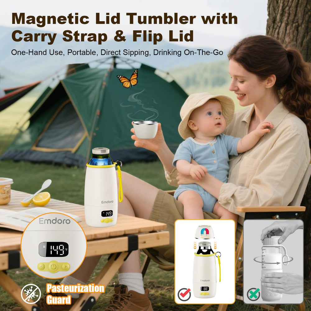 Emdoro bottle warmer-149f-pasteurization image emphasizing gentle heat for safe milk warming