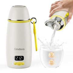 Emdoro bottle warmer front view highlights compact travel-ready design for fast heating.