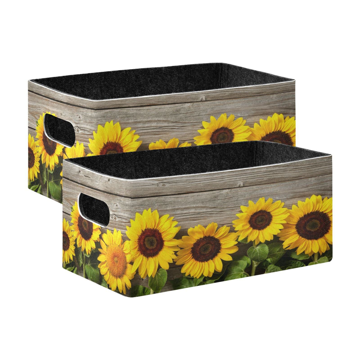 Emelivor Fall Sunflowers 2pc packaged storage bins keep shelves tidy