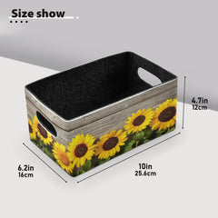 Emelivor Fall Sunflowers bins on shelf ideal for closet storage