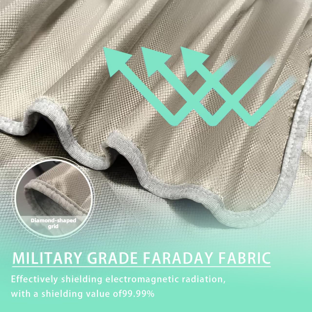 EMIKITS Faraday Blanket on bed with calm lighting for mindful rest