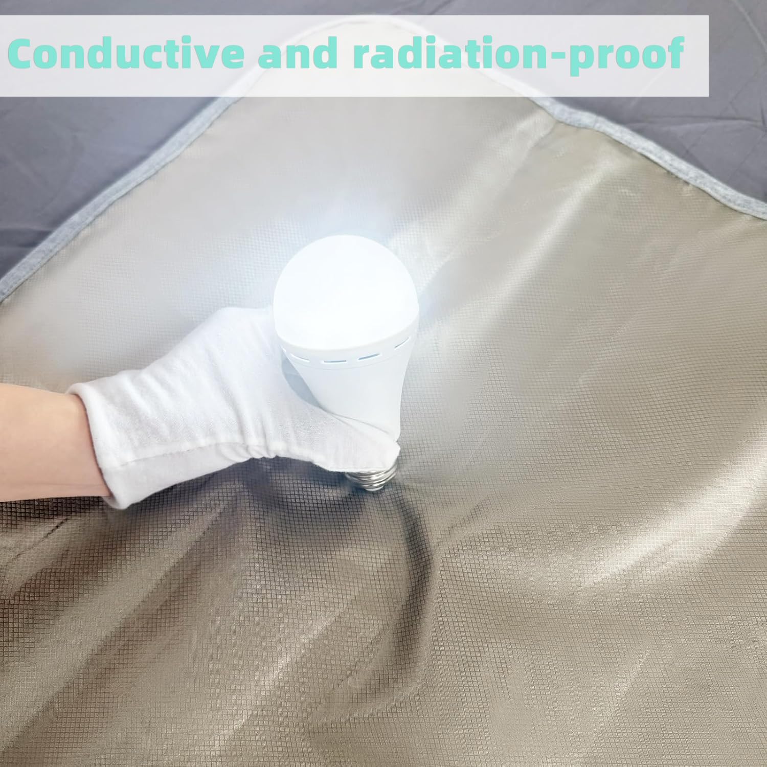 EMIKITS Faraday Blanket close-up shows diamond lattice fabric shielding against interference