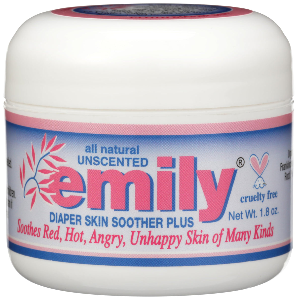 Emily Diaper Skin Soother Plus balm tube closeup showing gentle unscented relief