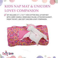 Emily Rose pink nap mat blanket duo, cozy warmth and soft cotton comfort.