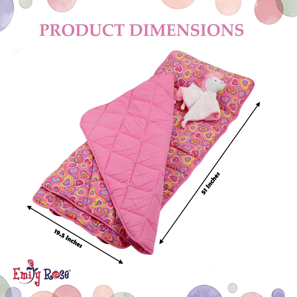 Emily Rose unicorn lovey included for soothing comfort during rest.