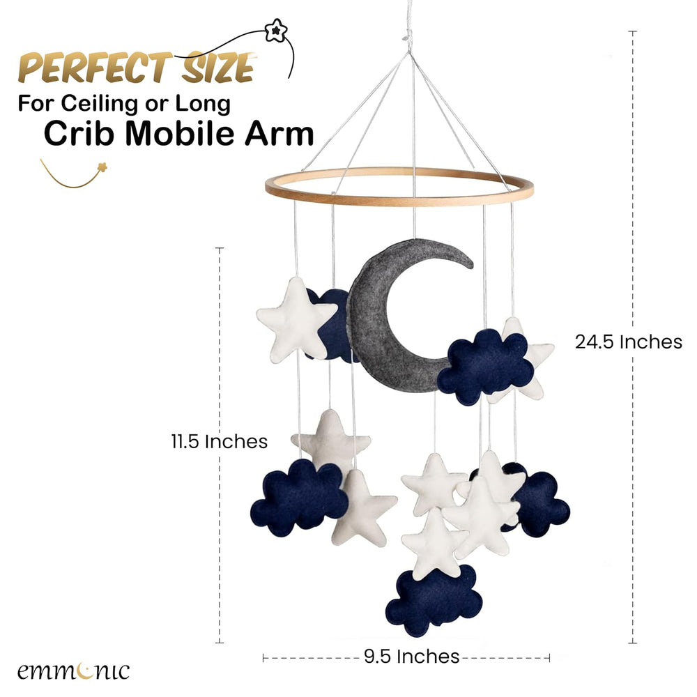 EMMNNIC baby-mobile stars visuals support visual tracking during wakeful cuddles.