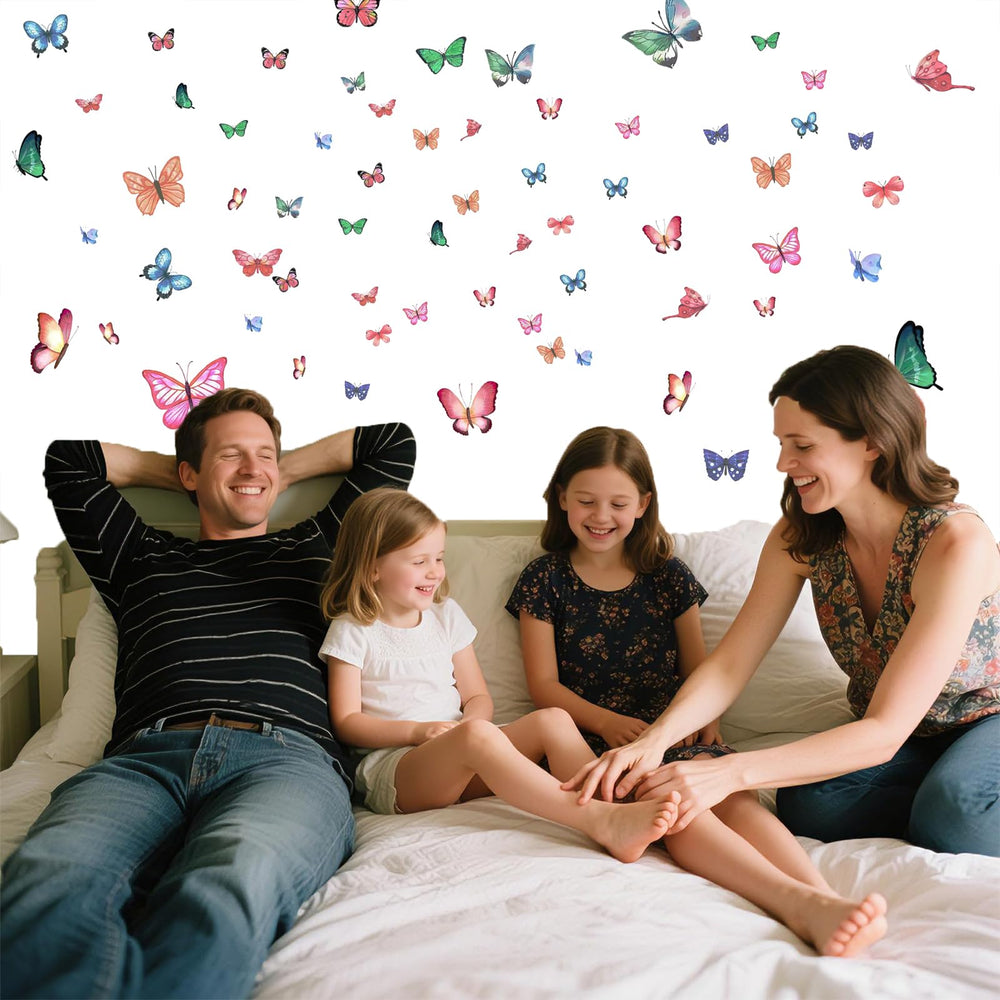 EMPCYDIA blue glow butterfly decals illuminate nighttime spaces with soft, calming color.