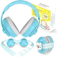 Empireway GS010 foldable blue ear-muffs for compact travel protection