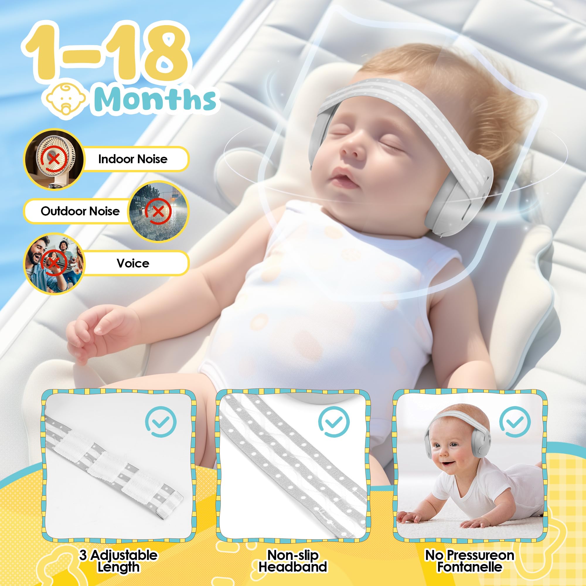 Empireway GS010 soft ear cushions provide gentle pressure-free wear