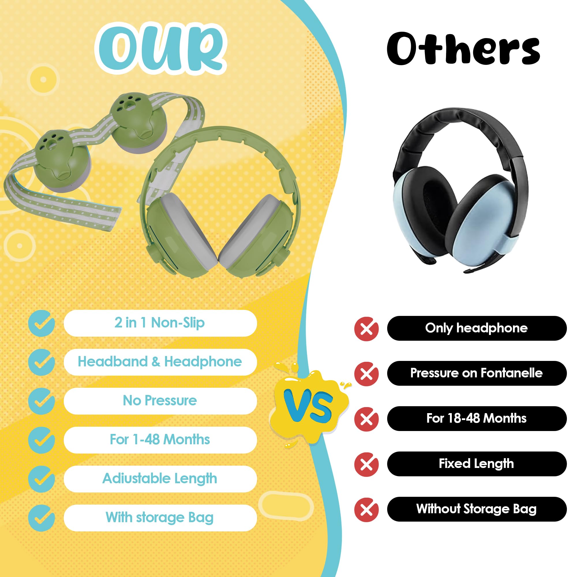 Empireway soft hypoallergenic ear cushions provide gentle comfort for babies.