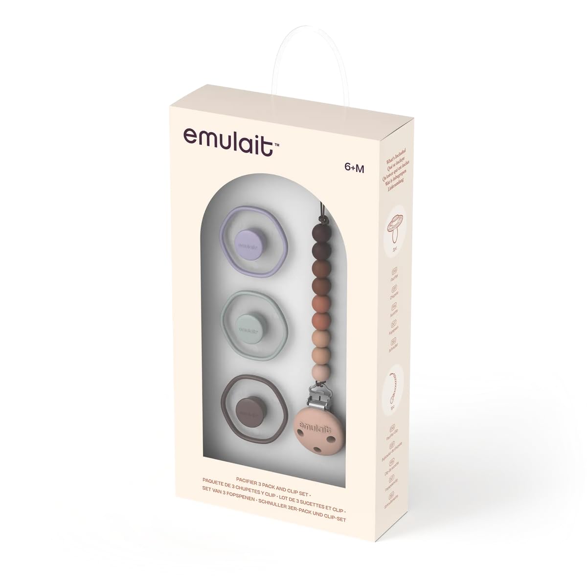 Emulait baby pacifier set with clip shows travel ready soothing kit