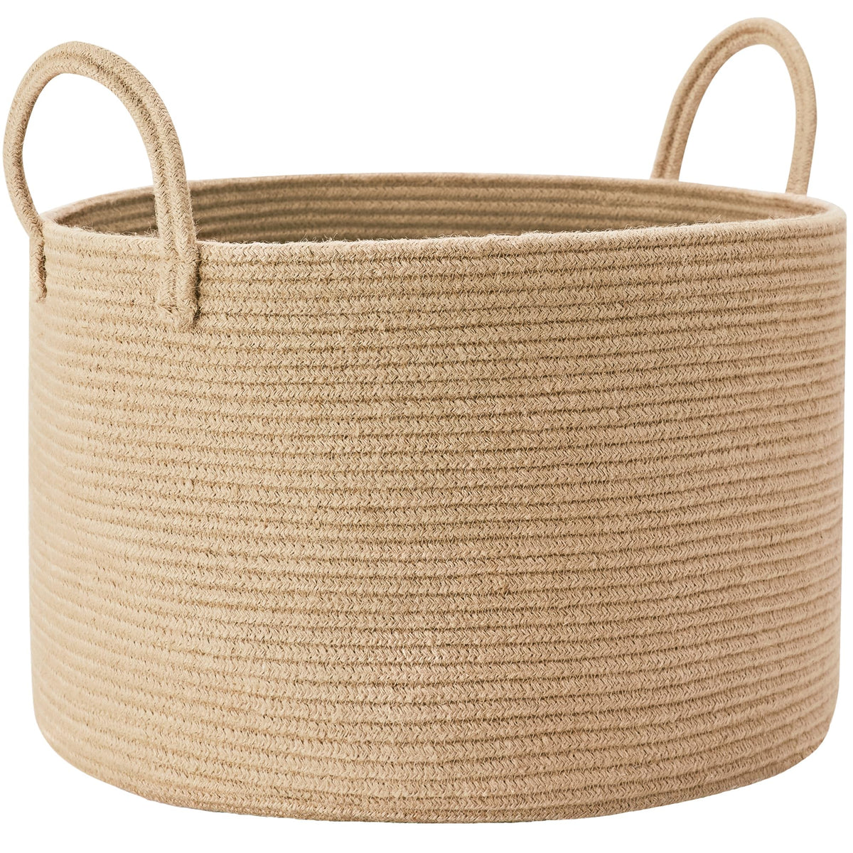 ENAORGAN 70L blanket basket in living room demonstrates natural storage and decor.