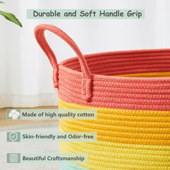 enaorgan cotton rope basket closeup highlights durable soft texture for safe baby-friendly use