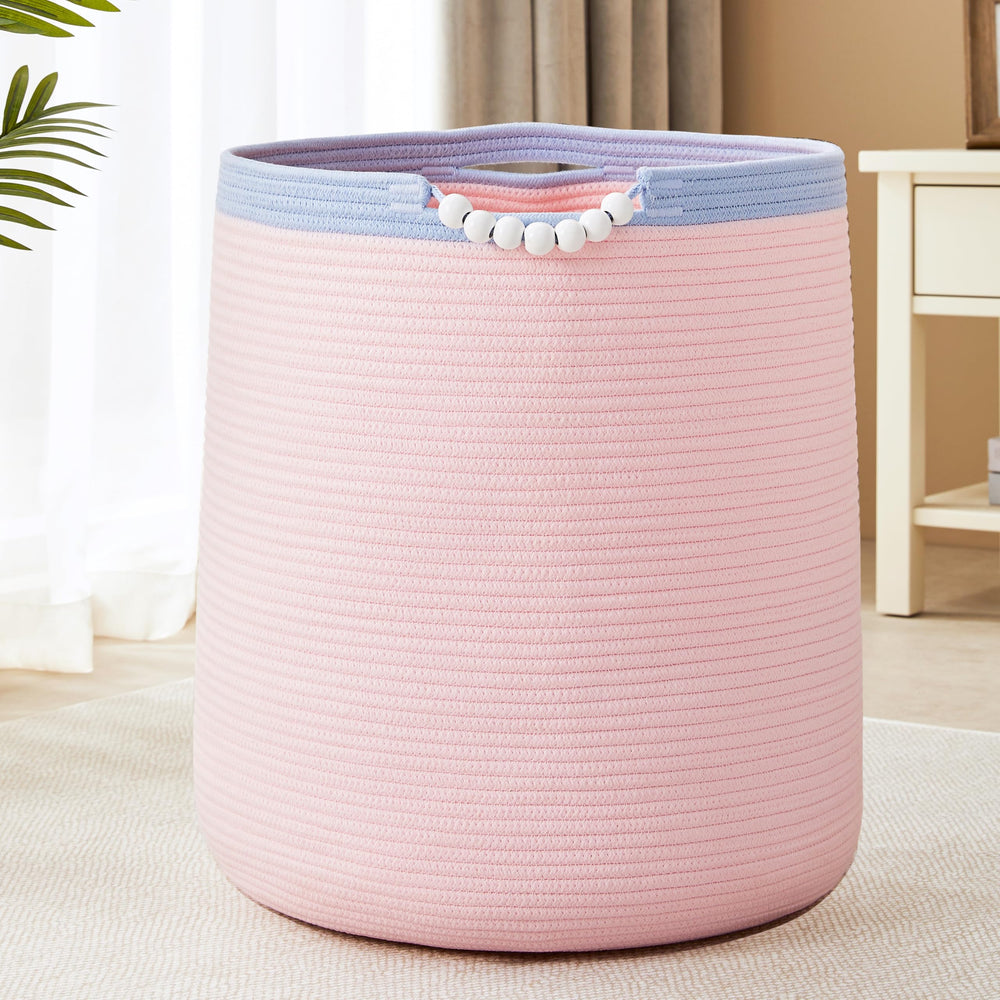 ENAORGAN pink hamper folds for simple storage and space saving
