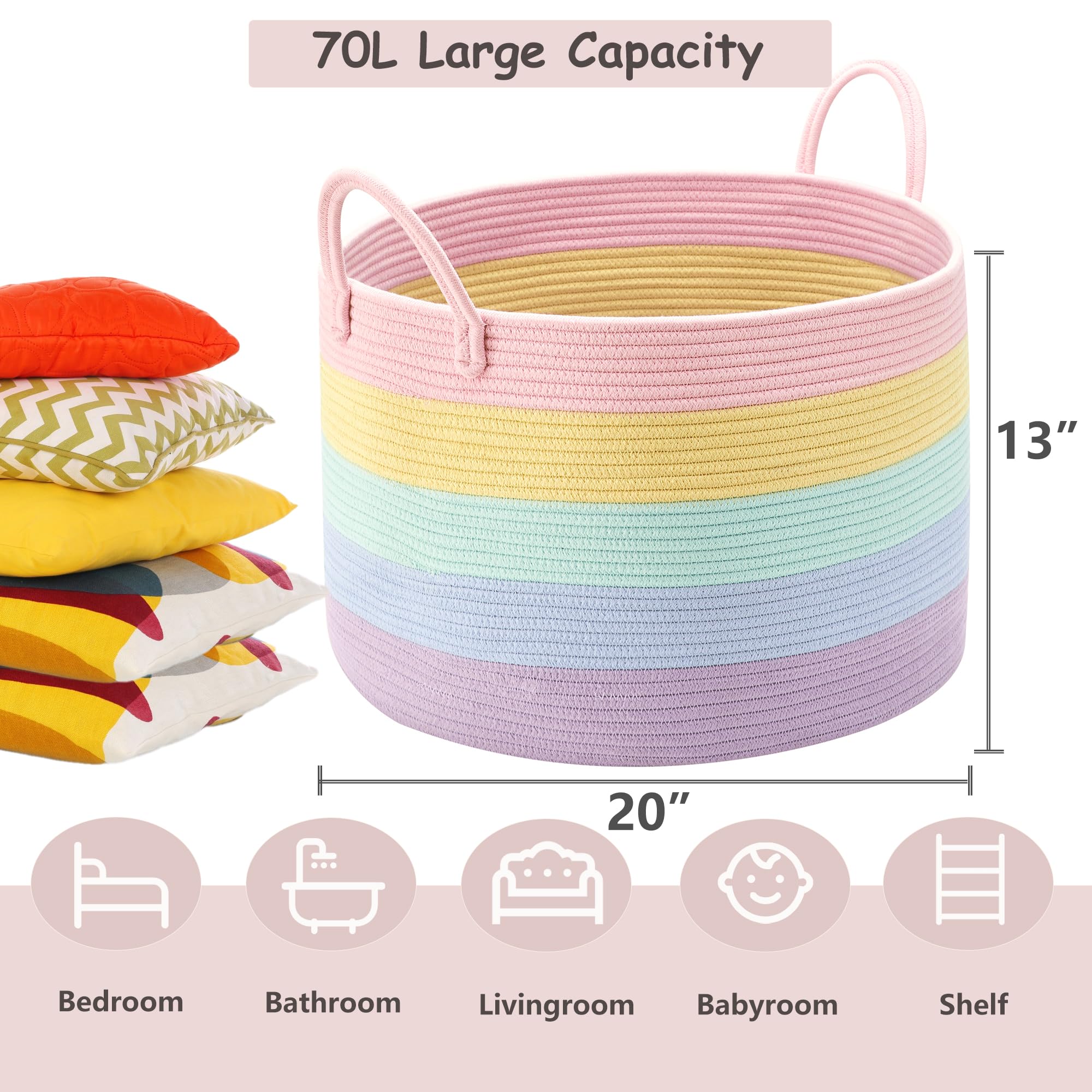 ENAORGAN rainbow basket in nursery shows safe, odor-free organization.