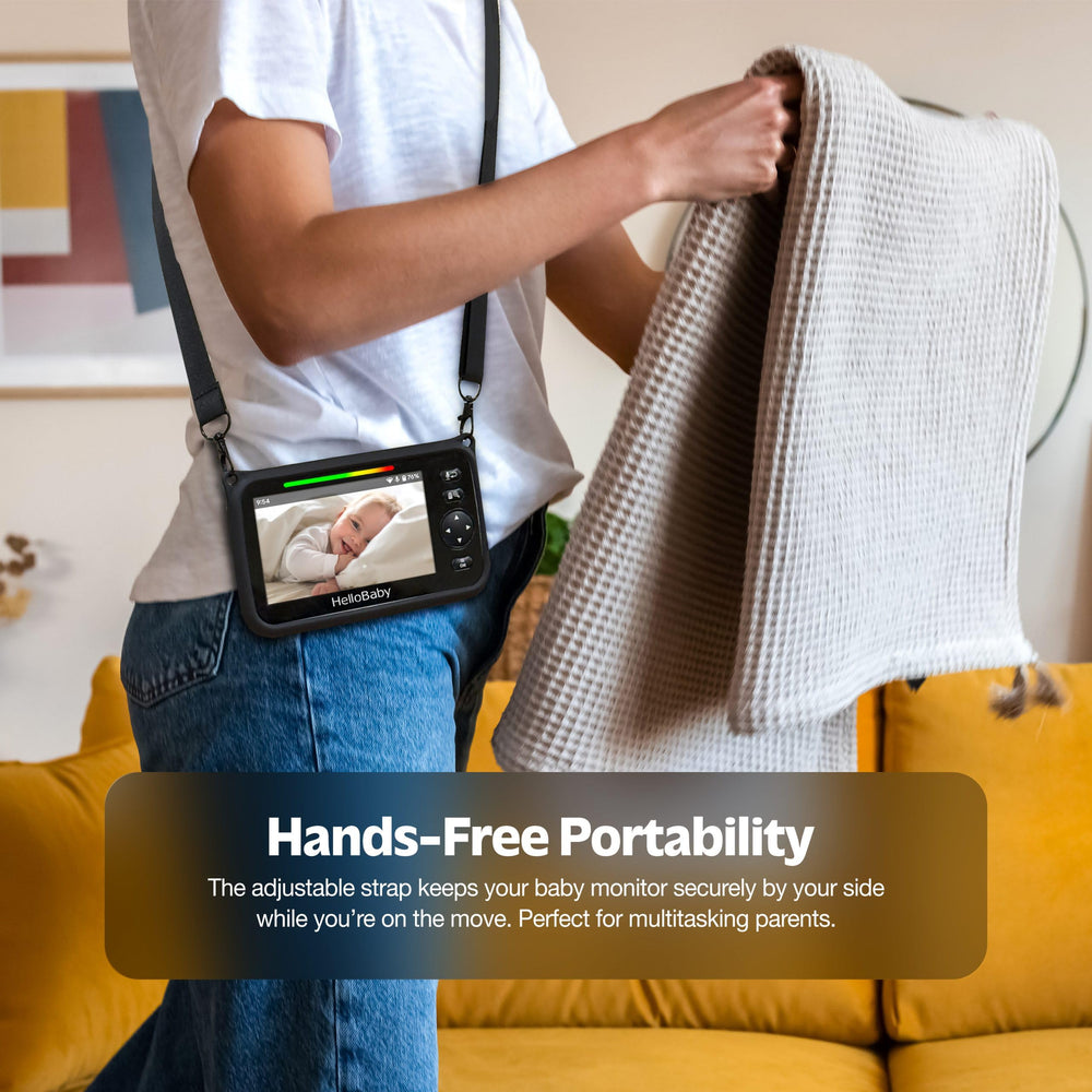 ENCASED HelloBaby monitor case cutouts preserve access to speaker, kickstand, and antenna