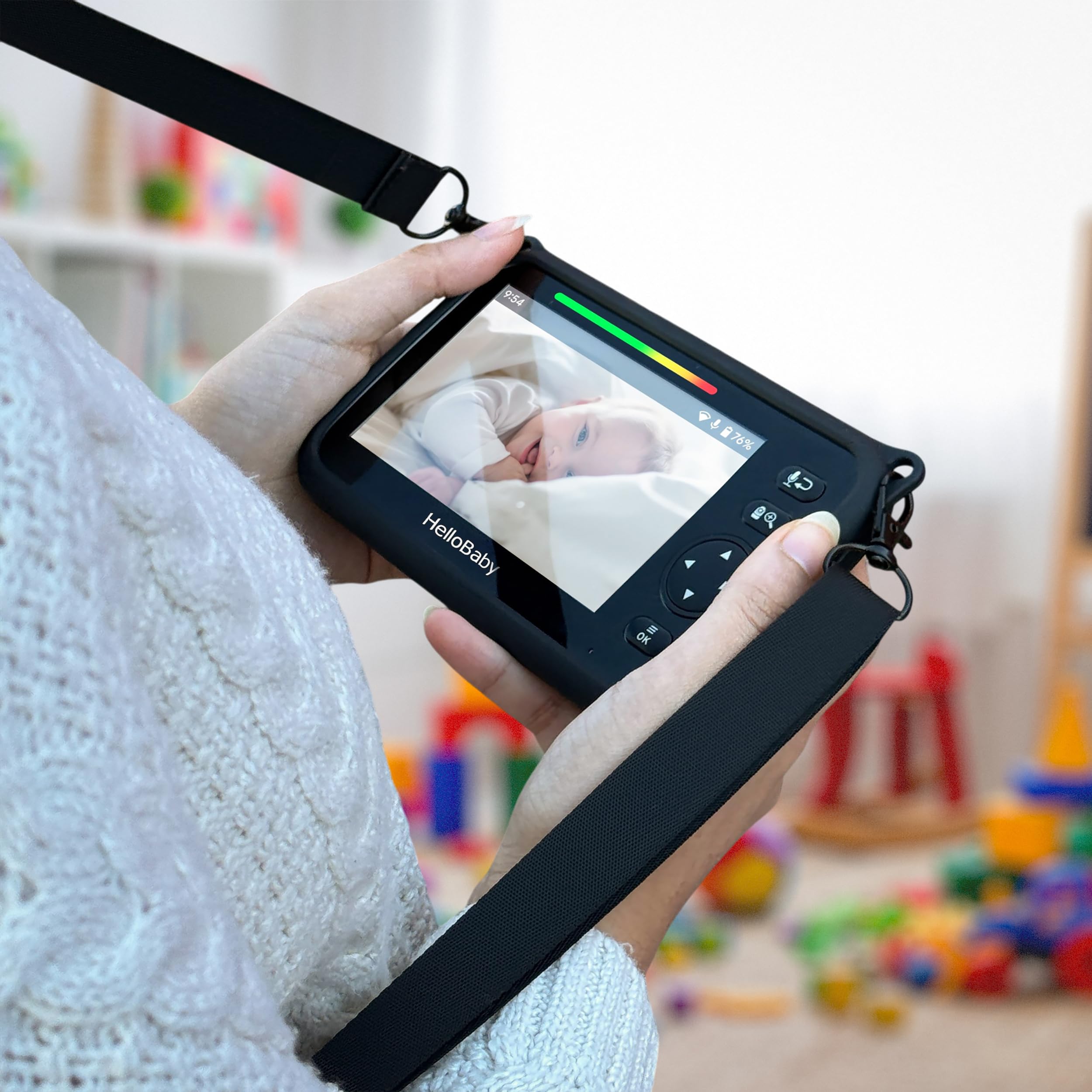 ENCASED HelloBaby monitor case supports chores with portable protection
