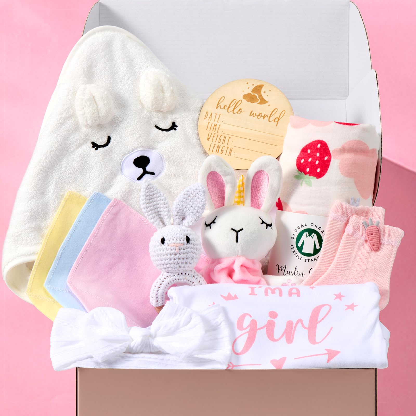 Encausto bunny lovey with crinkle texture, soothing tactile toy.