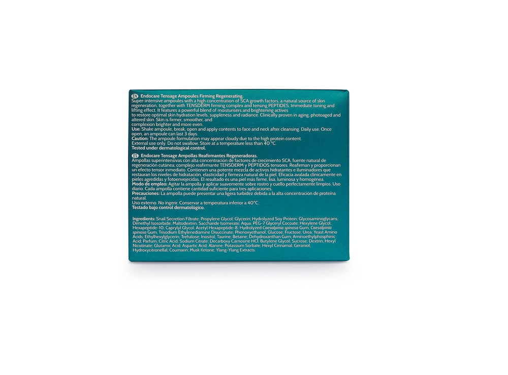 Endocare Tensage Concentrate SCA 50 vial pack showing convenient 2 ml serums for on-the-go revitalization