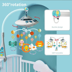 eners baby crib mobile rotation feature captures baby's attention during playtime.