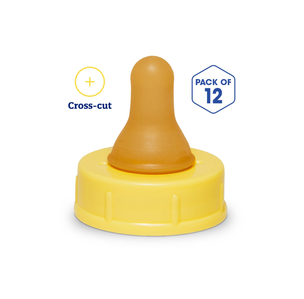 Enfamil Cross Cut Nipples vented design promotes airflow during feeds.
