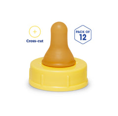 Enfamil Cross Cut Nipples vented design promotes airflow during feeds.