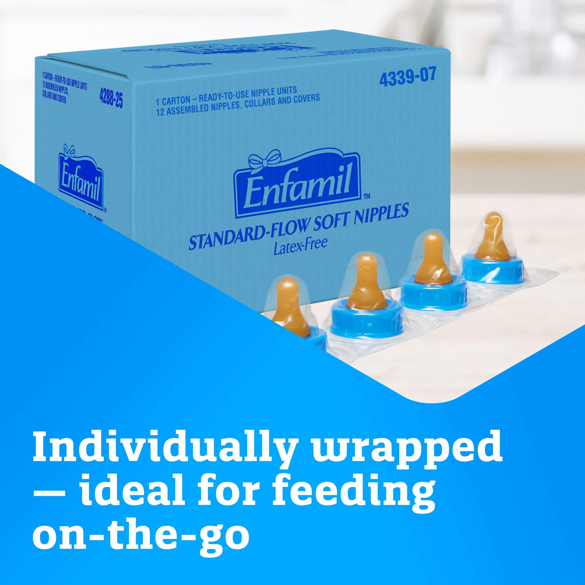 Enfamil latex-free and BPA-free nipple for safe daily use.