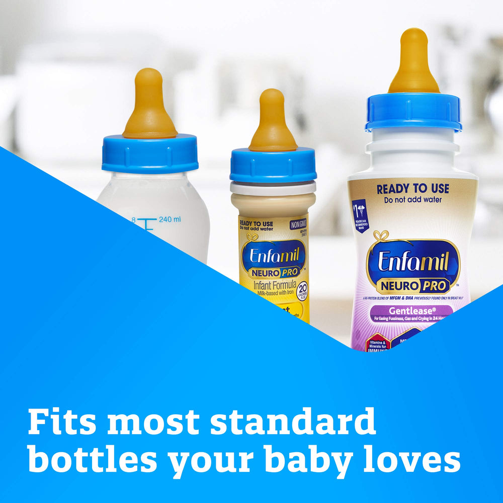 Enfamil pack of 2 contains 24 nipples for family use.