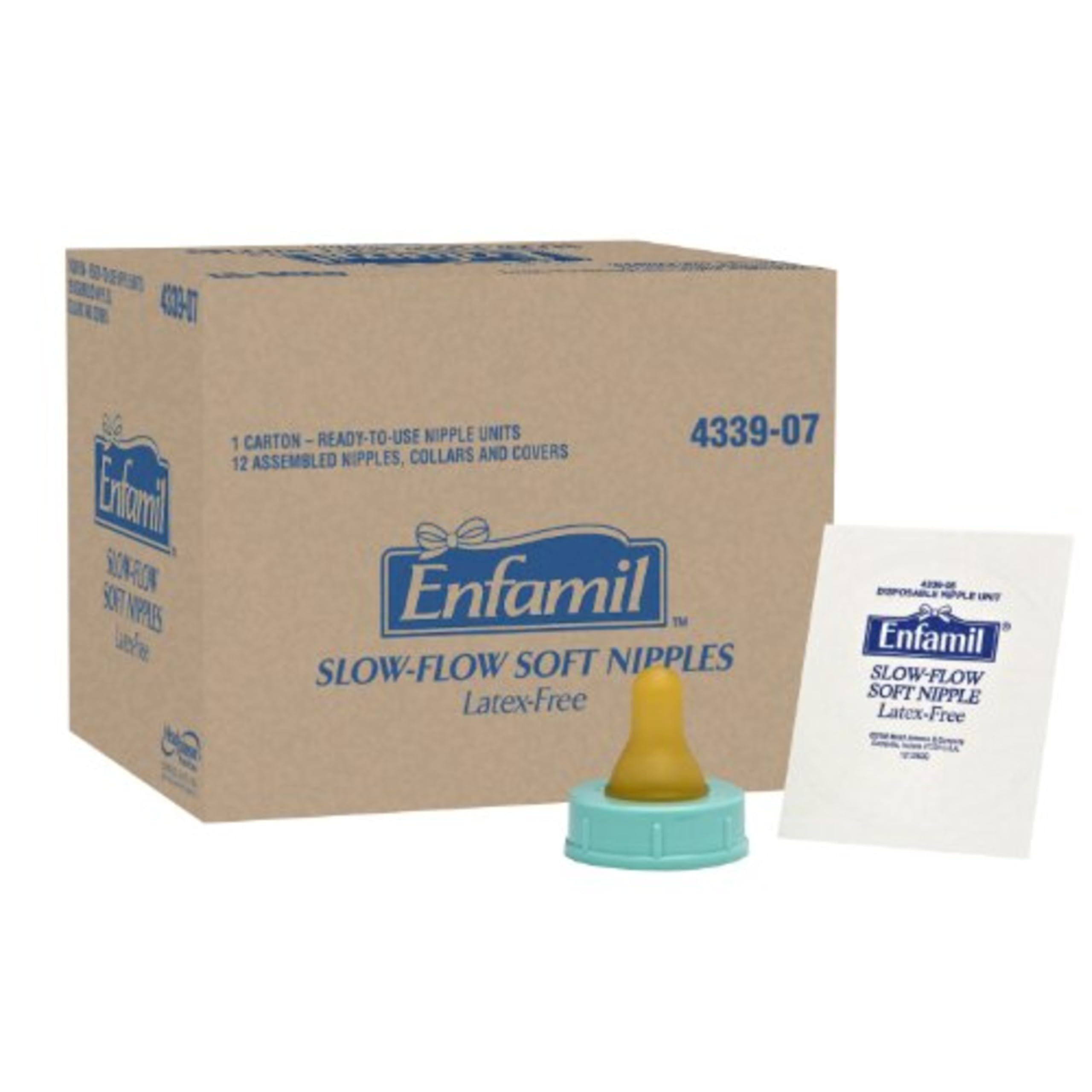 Enfamil Slow Flow Nipples are individually wrapped for convenient on-the-go feeding.