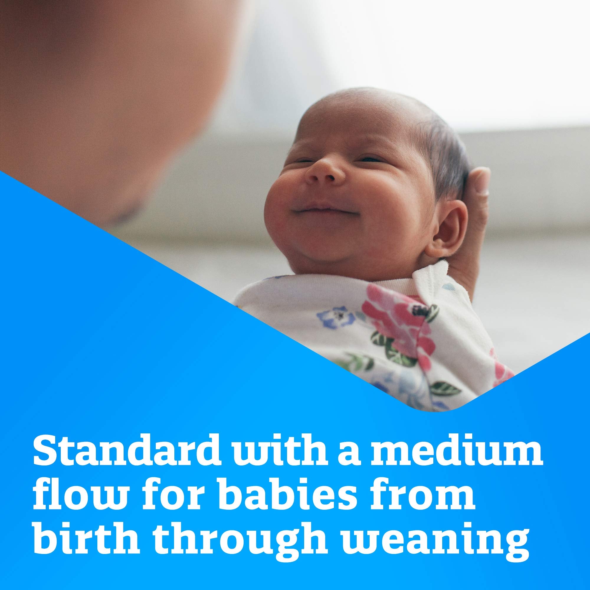 Enfamil vented nipple design supports air flow during feeding.