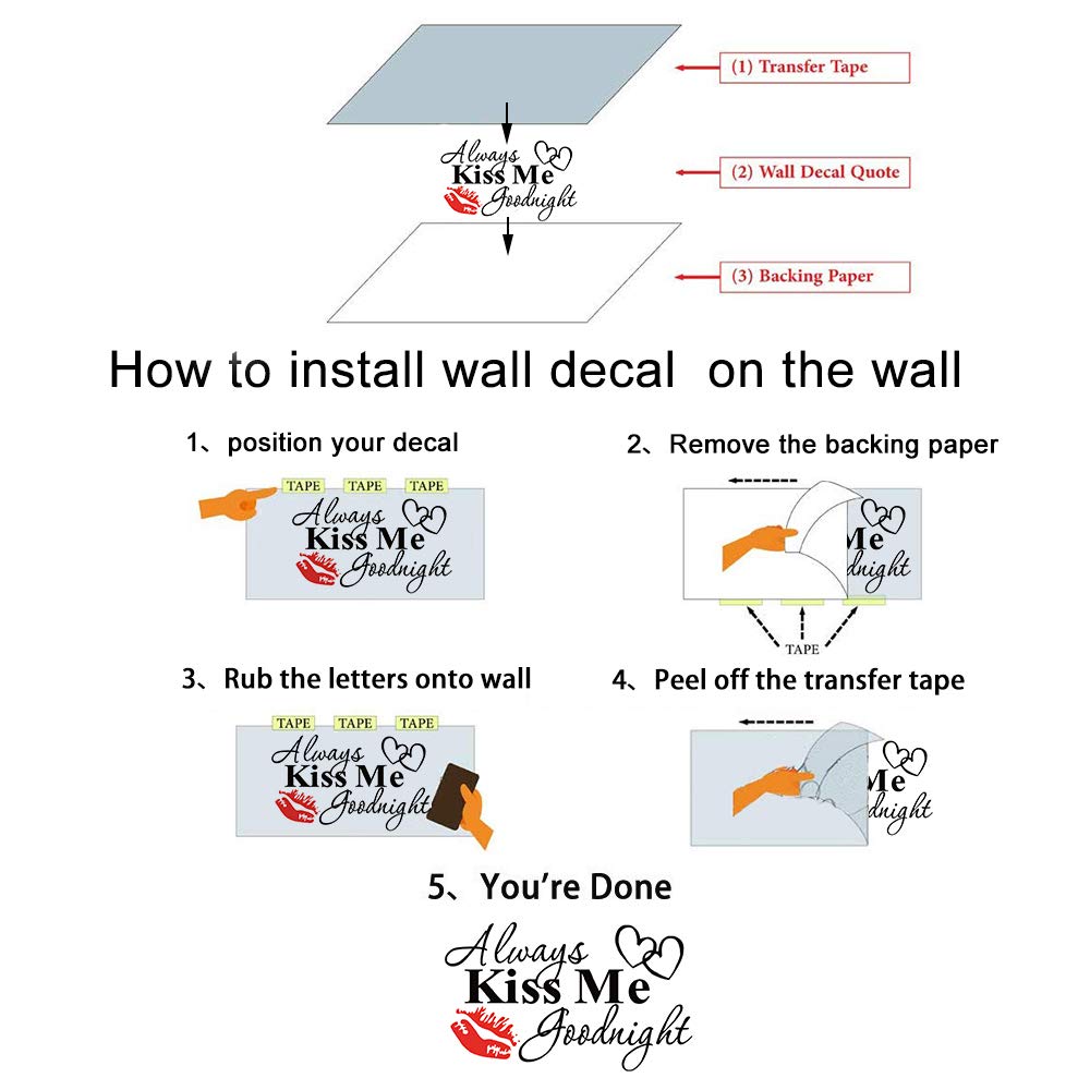 english-love-proverbs-wall-sticker-removable-wall-decal removes cleanly without wall damage.