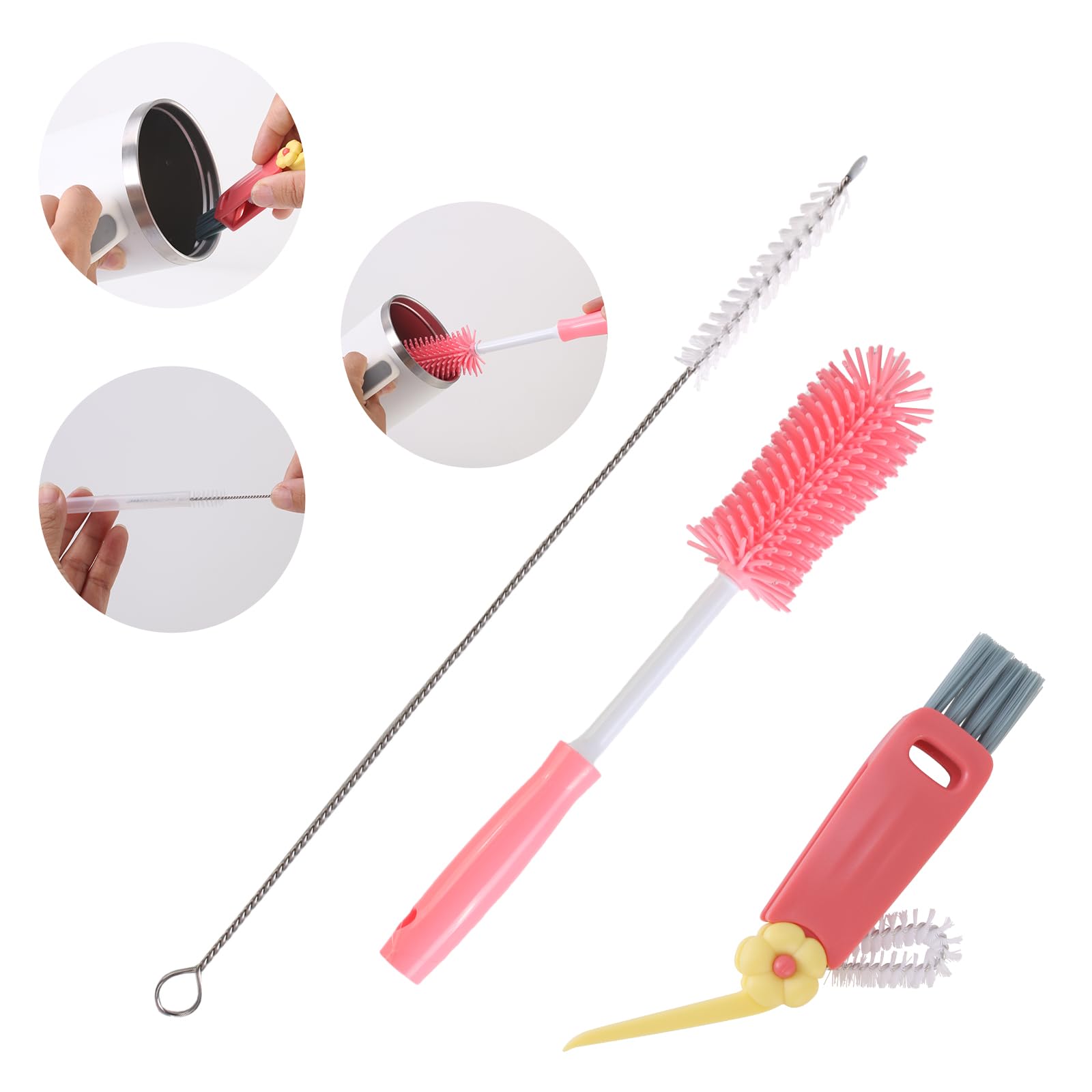 Engorgio 3Pack Stanley lid-brush for thorough cup rim cleaning
