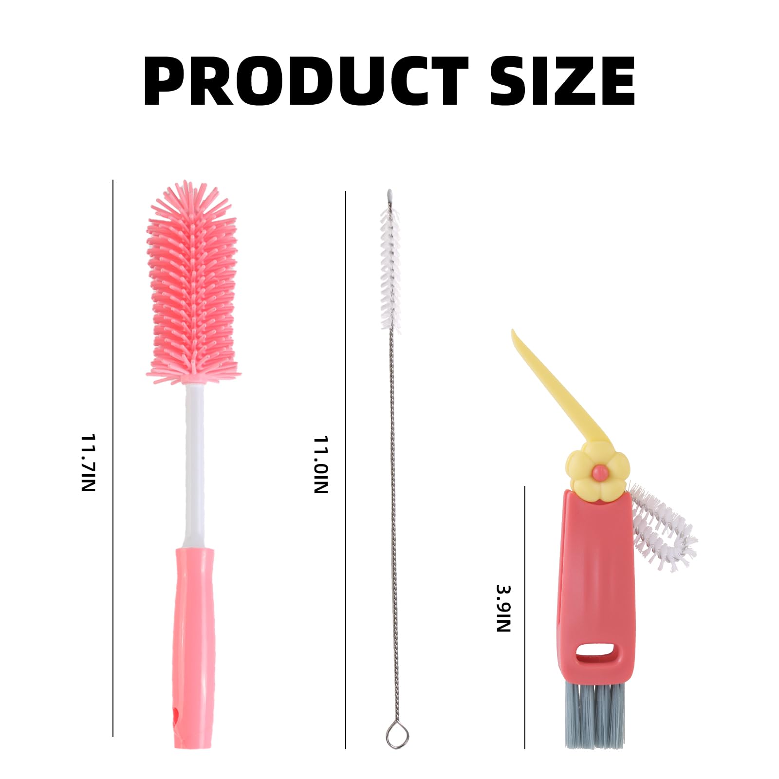 Engorgio 3Pack straw-cleaner brush clears insides of long straws