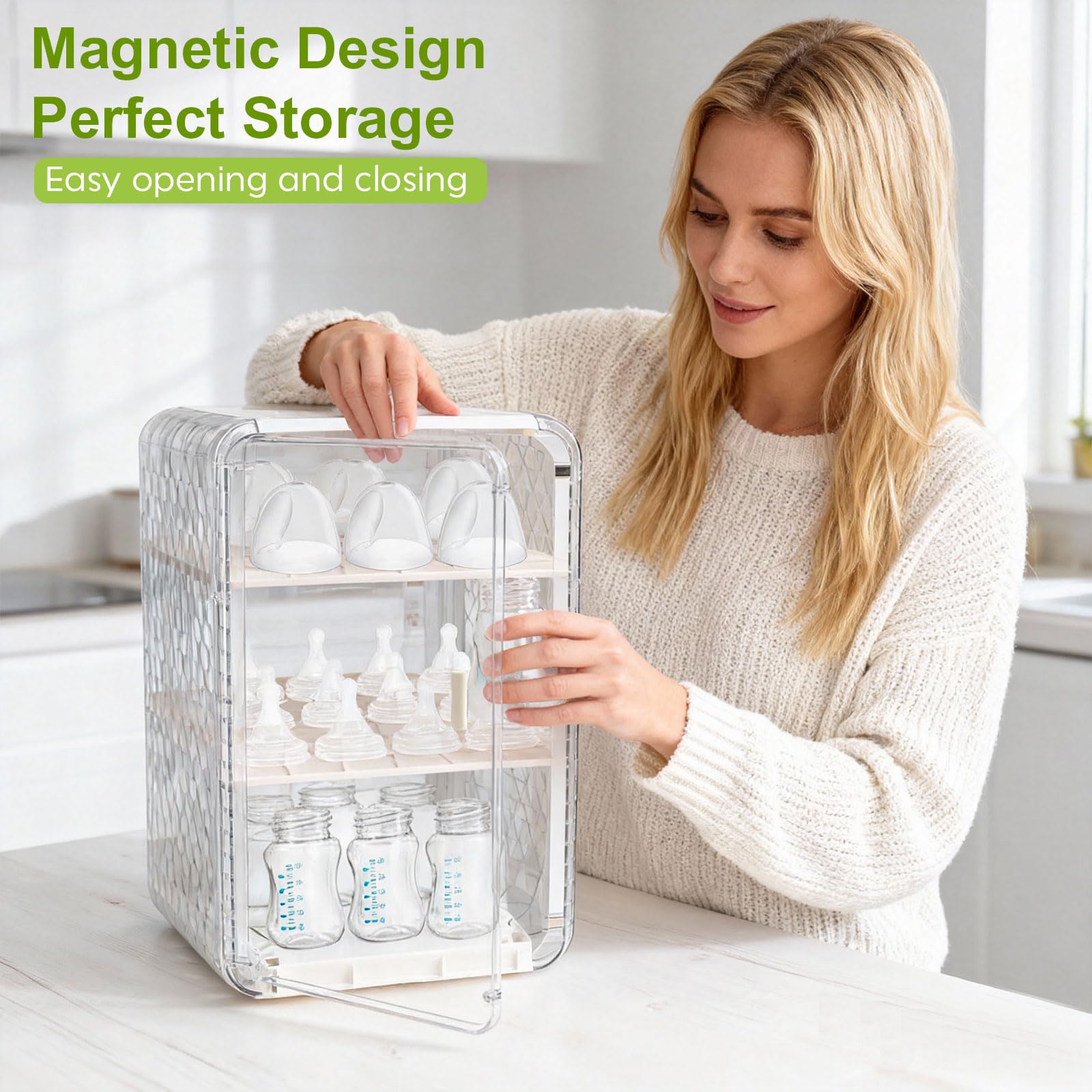Engorgio countertop-cabinet arrangement demonstrates versatile placement for everyday bottle storage