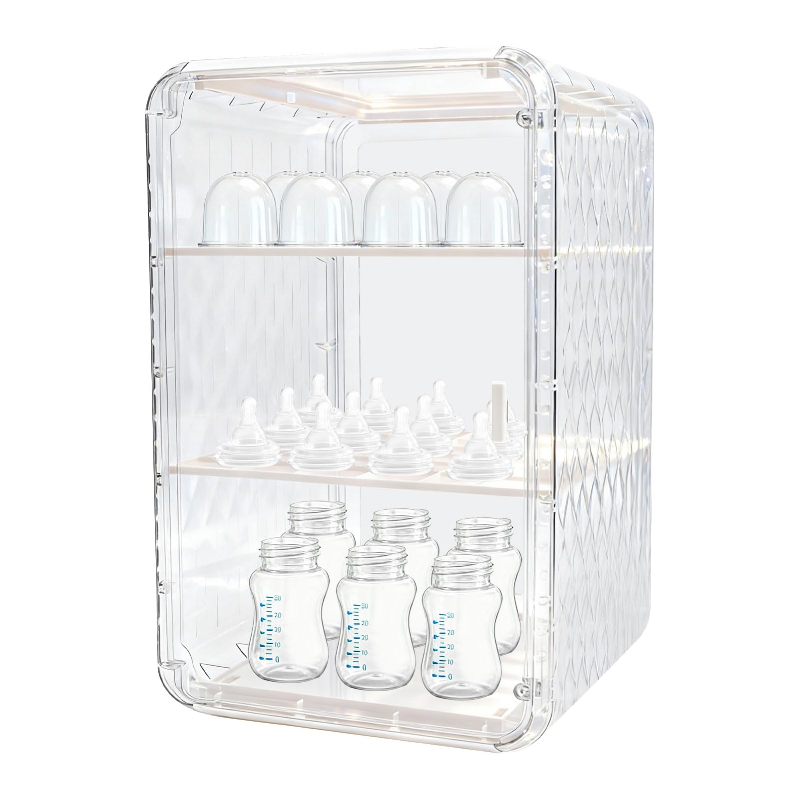 Engorgio baby bottle organizer full view shows easy-access storage on the counter