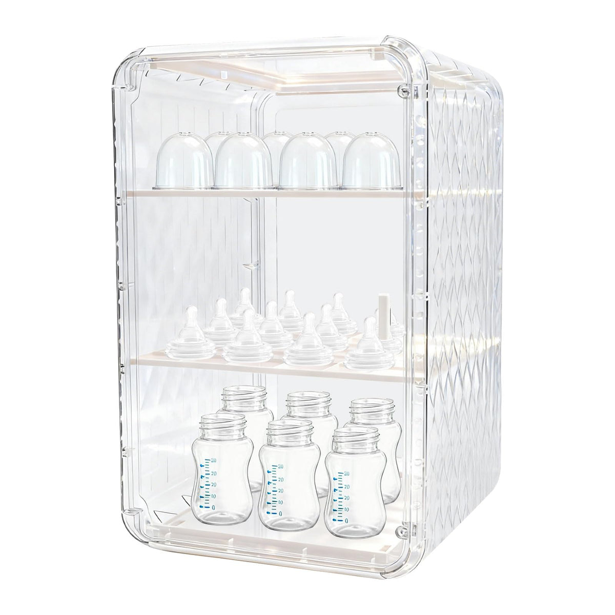 Engorgio baby bottle organizer full view shows easy-access storage on the counter