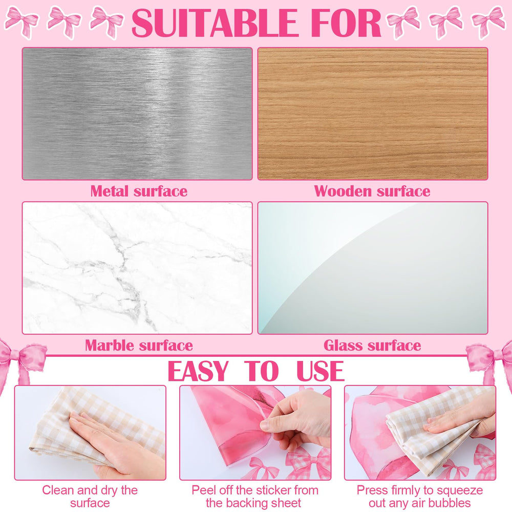 Engrowtic pink bow wall decal sheet 3 brightens bedrooms or nurseries with whimsy.