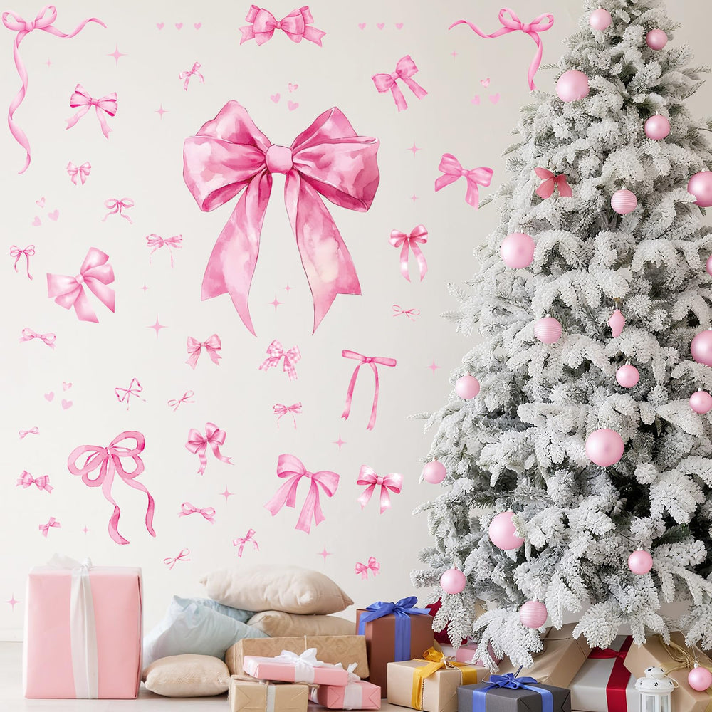 Engrowtic pink bow wall decal sheet 4 enhances party backdrops with cheerful color.