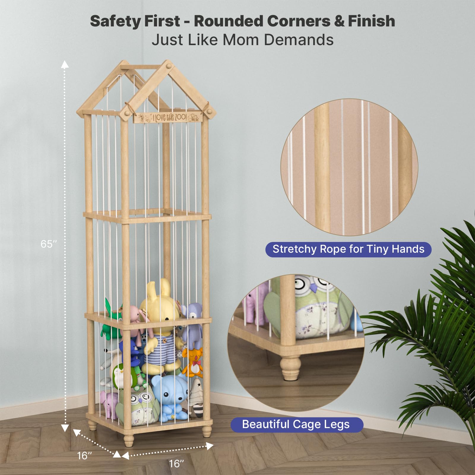 Eniffbaa handcrafted 3D zoo plaque adds interactive playroom charm
