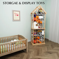 Eniffbaa stuffed animal storage zoo front view highlighting spacious toy organization.