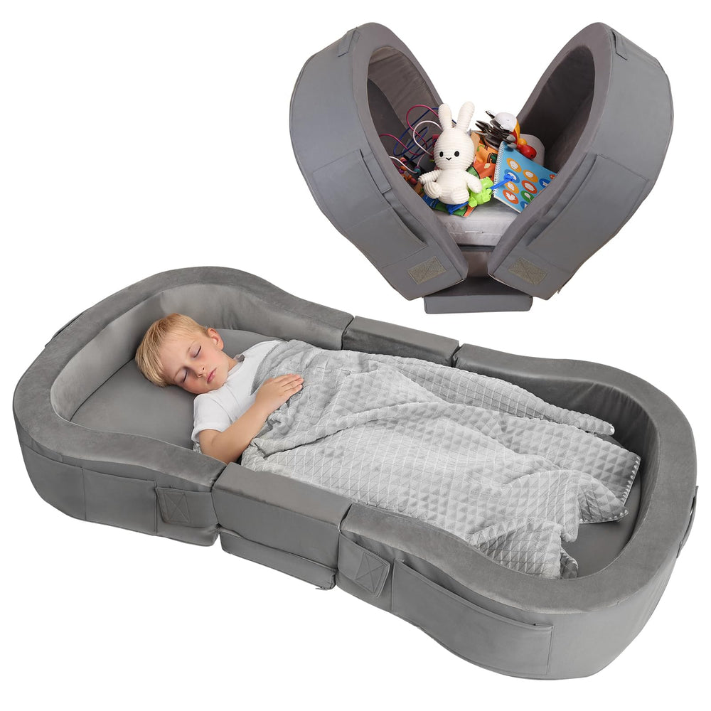 ENITYA portable toddler bed travel foldable provides compact comfort on trips.