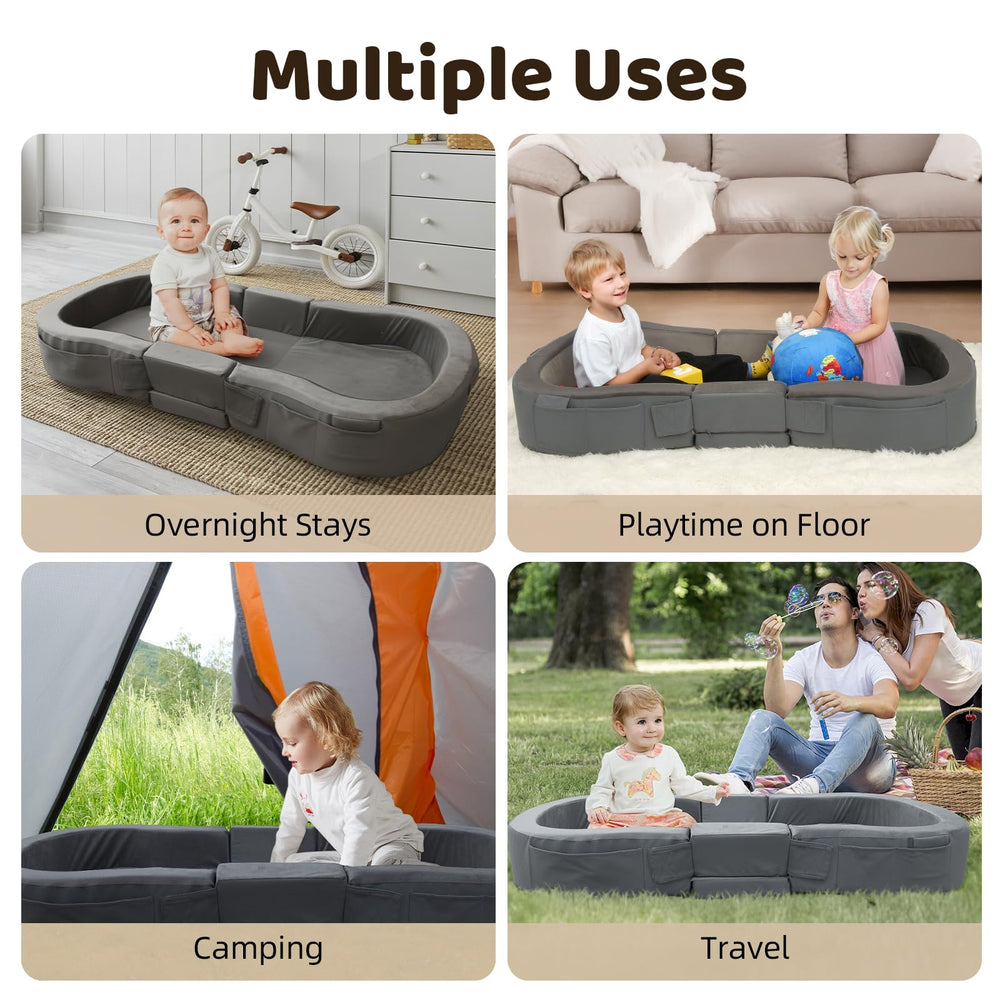 ENITYA toddler bed camping nap support enables restful sleep on adventures.